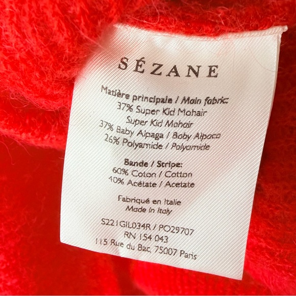 SEZANE Gaspard Cardigan Ultra Soft Plush Luxe Red Mohair Alpaca Sweater MEDIUM - Picture 5 of 9
